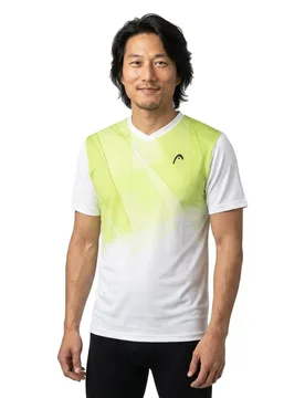 Topspin Short Sleeve T-shirt White / Light Lime S - Head Racket - FashionsVida