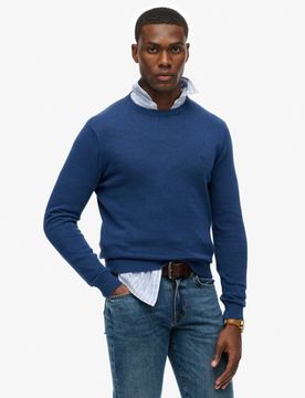 Superdry Herren Essentials Baumwollpullover Blue - Größe: M