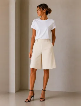 Vila - Bermuda ancha de mujer - Vila - FashionsVida