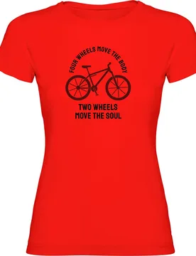 Maglietta A Maniche Corte Four Wheels Move The Body Red - Kruskis - FashionsVida