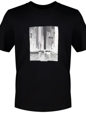 Hugo Maglietta A Maniche Corte Deyss 10272987 Black 002 XS - Hugo Boss - FashionsVida