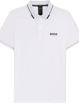 HUGO Polo Paul Pro, weiss/schwarz xxxl