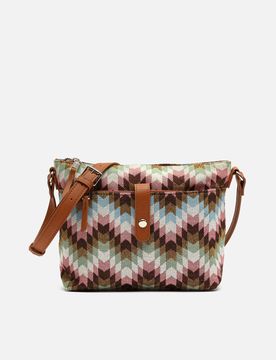 Dilas kleine Umhängetasche mit abnehmbarem Kosmetiketui und Jacquard-Muster