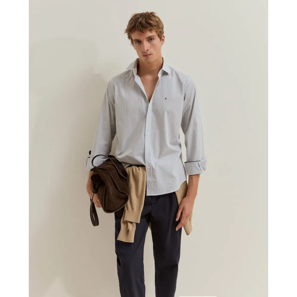 Camisa de hombre de corte regular fit con rayas - Lion of Porches - FashionsVida