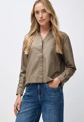 Twill Hemdbluse female Braun