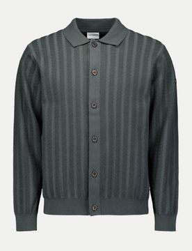 Cardigan mit Polo-Kragen Grau L