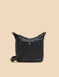 Leather Crossbody Bag Navy female