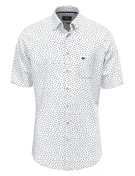 Chemise à Manches Courtes Seersucker Print Navy L
