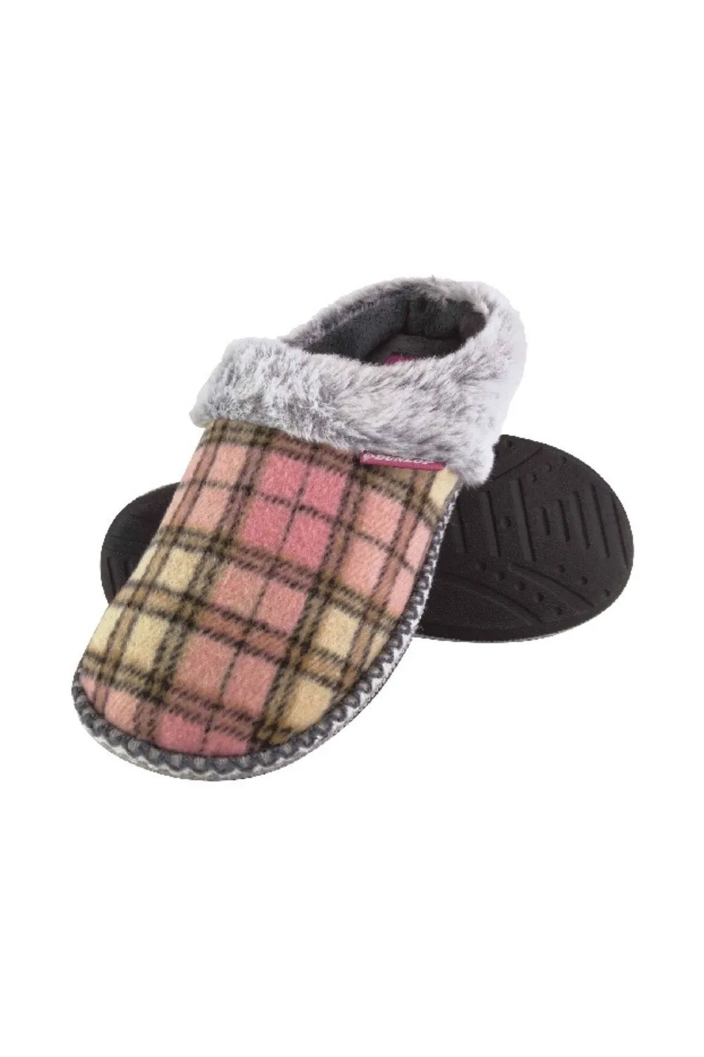Women's Memory Foam Knitted Mules Slippers - - Size: 4 - Dunlop - FashionsVida