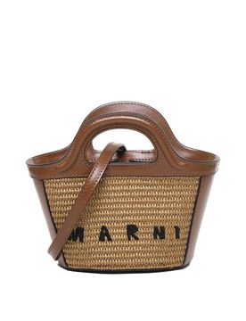 Micro Bag Tropicalia Tessuto Effetto Rafia