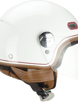 Casco Moto Jet 191V PIX VINTAGE Bianco Bordeaux lunga taglia XS