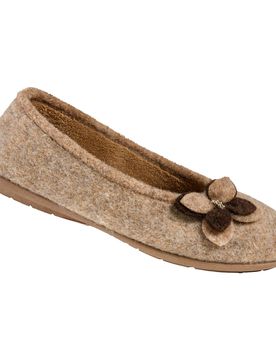 Hausschuh-Ballerina „Bärbel“ 41 braun