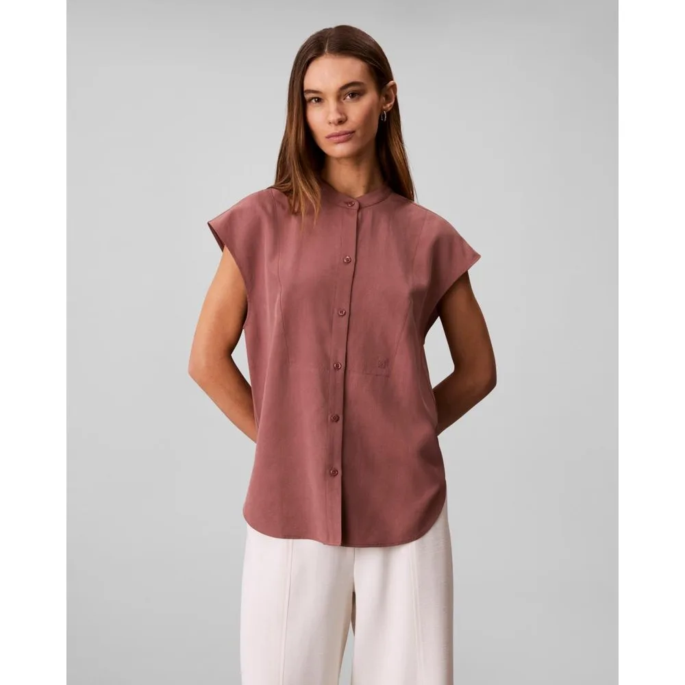Camisa de mujer relajada de lino tencel - Calvin Klein - FashionsVida