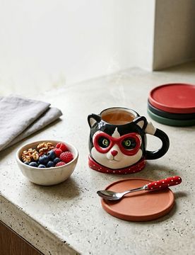 Tazza a forma di gatto - bianco