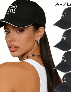 Pieza Gorra de béisbol con bordado de letra, estilo retro clásico casual, diseño de ala ancha, ajustable, protección solar ligera, gorra de camion - Shein - FashionsVida
