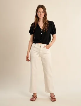 Top de mujer de manga corta con lazada - Molly Bracken - FashionsVida