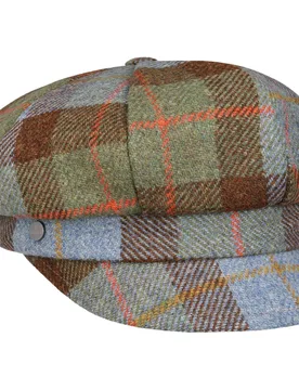 Liasca Wool Check Newsboy Cap by - brown-blue - Damen - Size: One Size - Lierys - FashionsVida