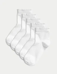 Pack of Short Picot Socks White Female
