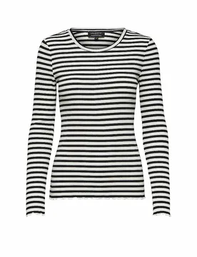Camiseta de manga larga SLFANNA negro XL - Selected Femme - FashionsVida