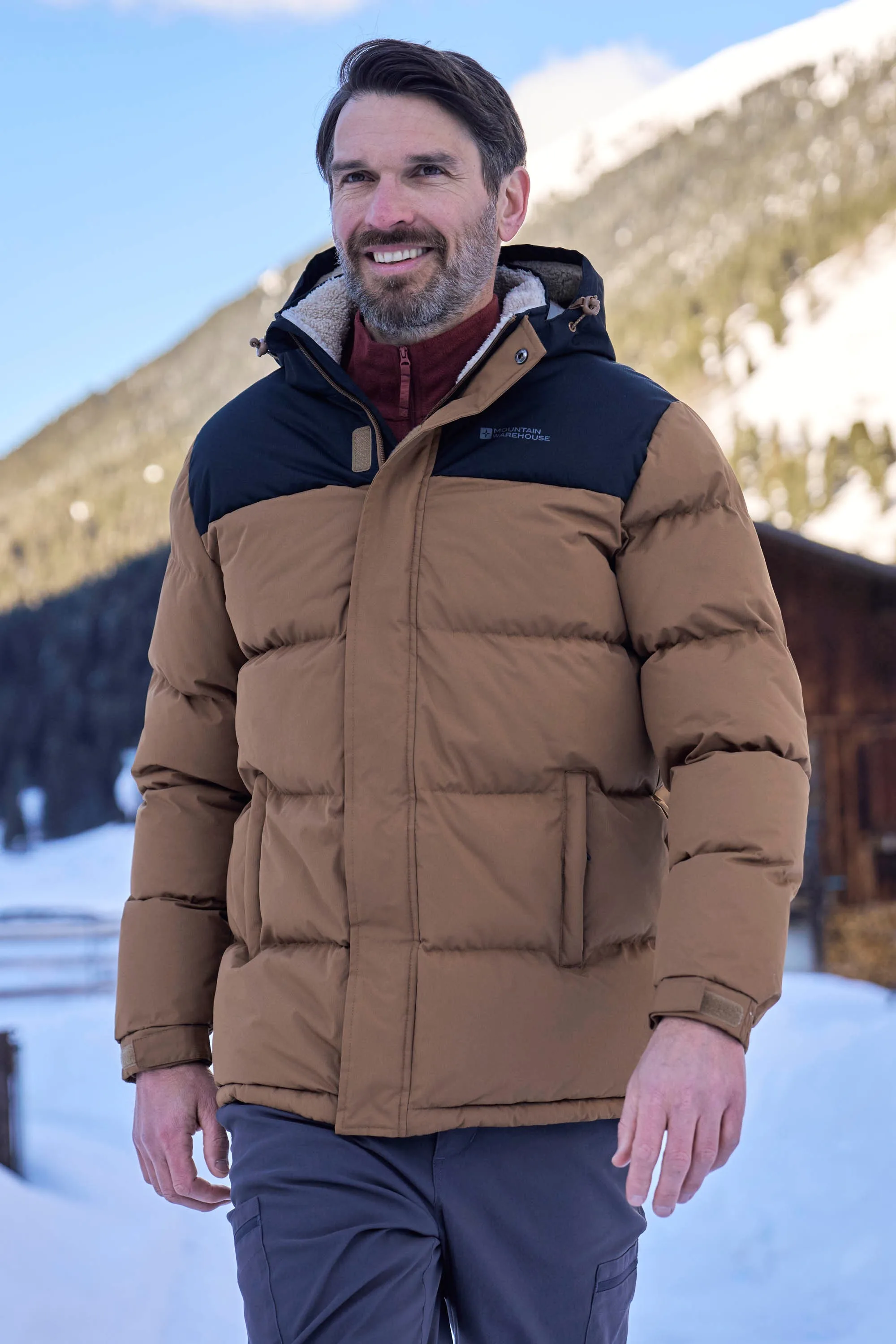 Snow Borg Lined Mens Padded Jacket - Orange - Orange - Size: 4XL - Mountain Warehouse - FashionsVida