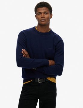 Superdry Herren Pullover aus Wollmischung Blue - Größe: Xxl