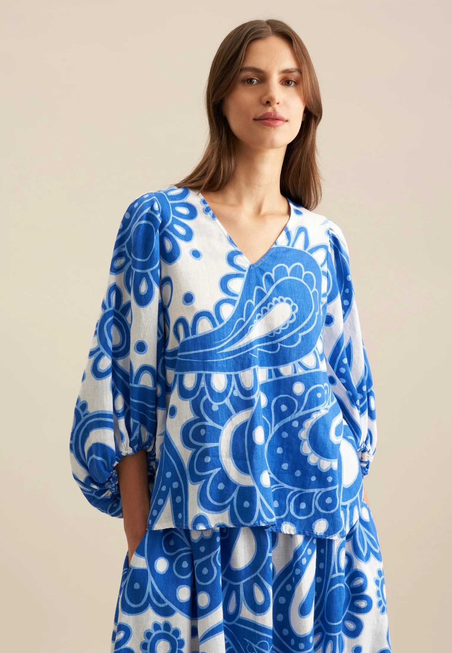 Shirt Paisley Blau 34 - Seidensticker.com - FashionsVida