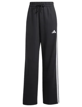 Essentials 3-stripes Open Hem Joggers Women Pants - Black - Size S (8-10) - Cotton Jersey - Black - Size: Small - Adidas - FashionsVida