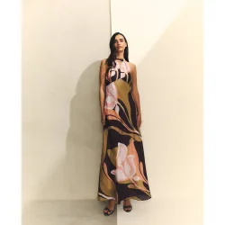 Vestido cuello halter con espalda al aire