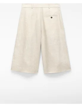 Bermudas de mujer con doble pinza en lino europeo - Adolfo Dominguez - FashionsVida