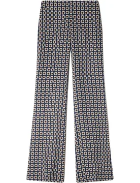 Pantalones de campana de mujer fluidos largos con estampado floral - sandro - FashionsVida