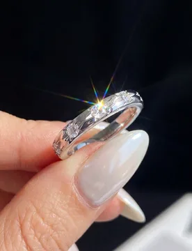Pieza Anillo de Moissanita Estallido de Estrella Minimalista 0.06ct Plata de Ley 925 Elegante Lujo Perfecto Joyería de Compromiso Boda Nupcial - Shein - FashionsVida