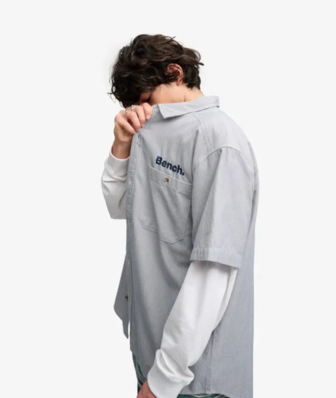 Superdry Herren Bench Mechanic Kurzarm-hemd mit Kastigem Schnitt Grey - Größe: M - 54.99 - FashionsVida