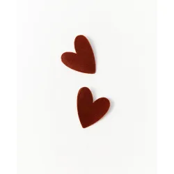 Pendientes corazón terciopelo