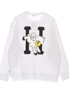 Felpa Girocollo Donna Flocked Classic H Crew White