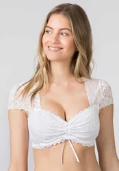 Dirndlbluse Jasmin (weiß, Gr. 36) von für Damen, Oberteile, 75% Baumwolle, 25% Elastan