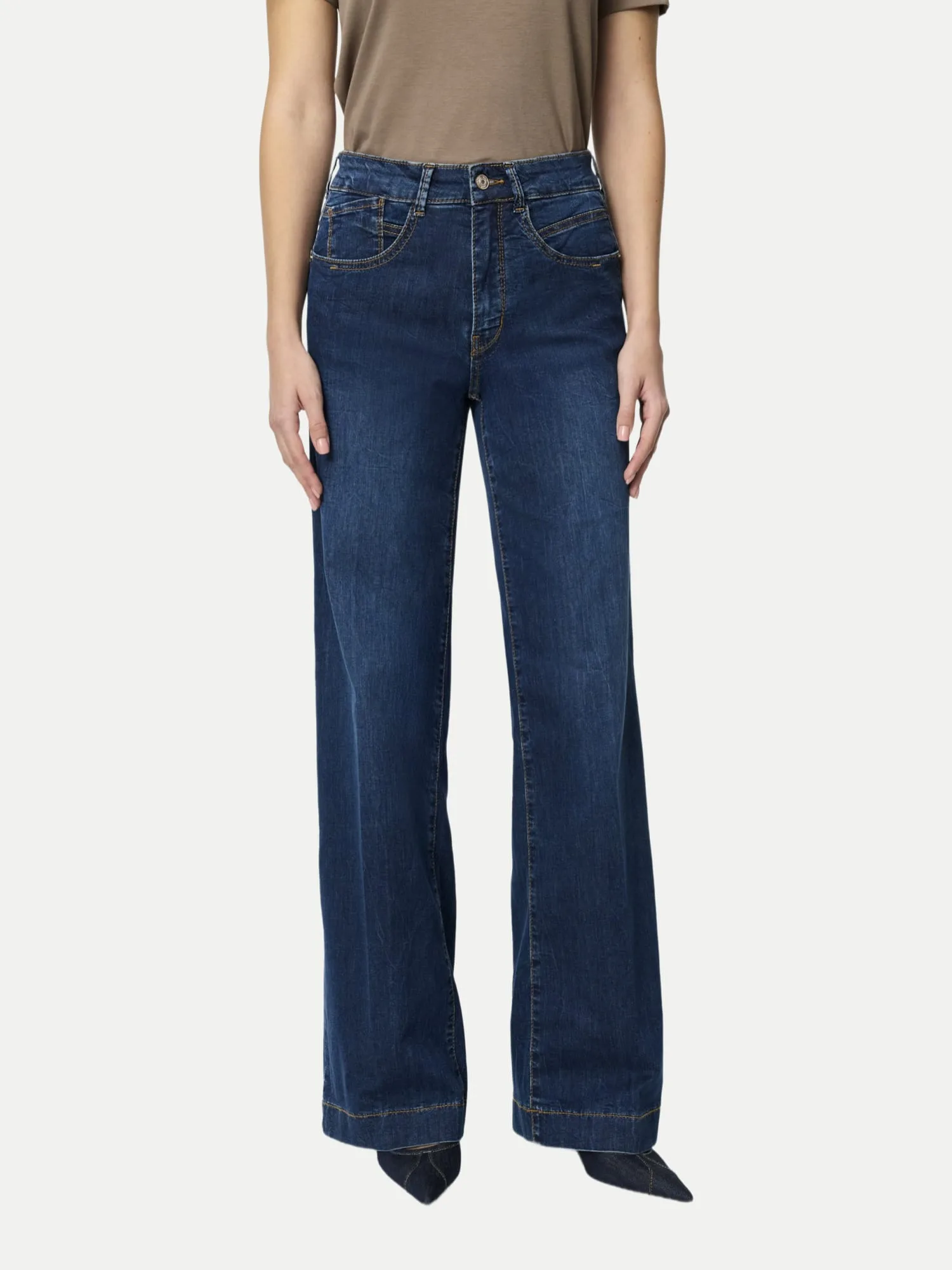 Mac Palazzo Jeans Rich Blau 36/32 - Mac - FashionsVida