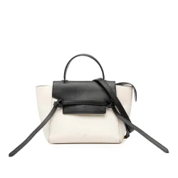 Micro Bicolor Leather Belt Satchel