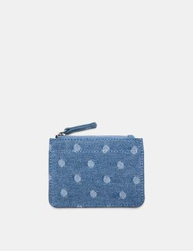 Portatessere A Pois In Denim