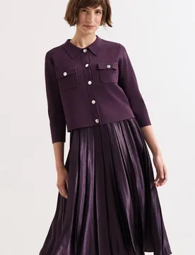 Women's Penny Jacket Dress in Aubergine Size: 8 - Aubergine - Size: 8 - Phase Eight - FashionsVida