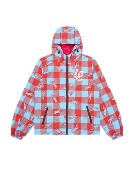Checker Running Dog Hooded Windbreaker - Multi