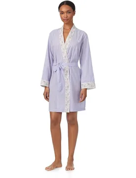 Bata de mujer corta de algodón y viscosa - Lauren Ralph Lauren - FashionsVida