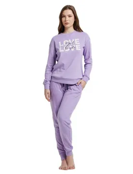 Pigiama A Maniche Lunghe Avignon Lilac S