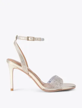 Sparkle Embellished Stiletto Heel Sandals Gold female - Carvela - FashionsVida