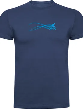 Maglietta A Maniche Corte Stella Bike Denim Blue - Kruskis - FashionsVida