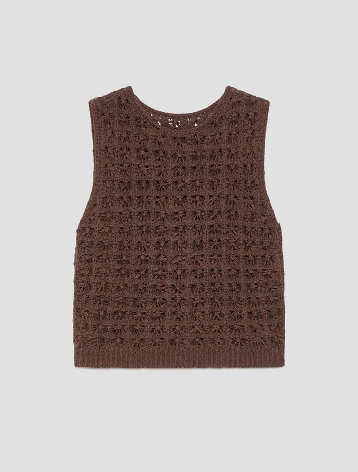 Top in maglia donna marrone - Pennyblack - FashionsVida