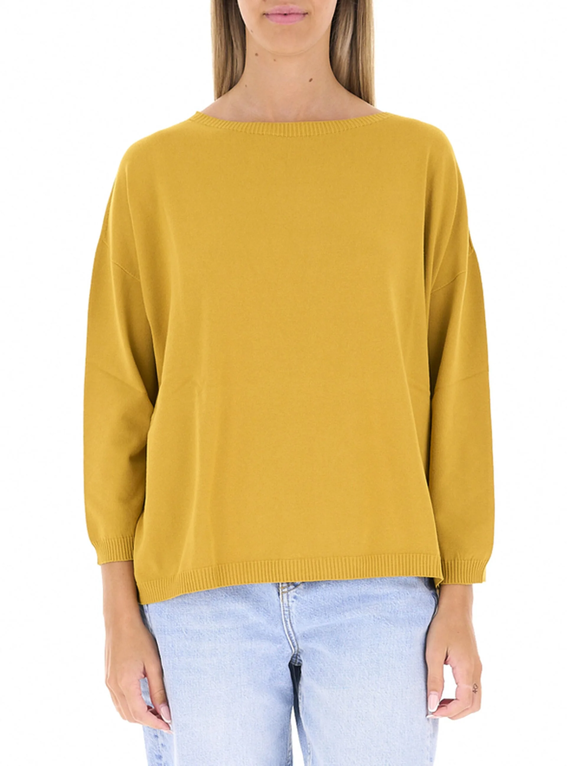 Maglia misto viscosa SENAPE UNI - VICOLO - FashionsVida