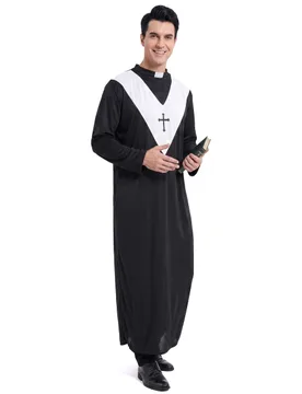 Priester Herrenkostüm schwarz-weiss - KARNEVAL-MEGASTORE - FashionsVida