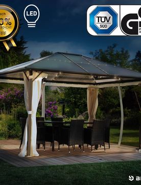 Alu-Pavillon SUMMERDREAM 3x4m beige inkl. LEDs