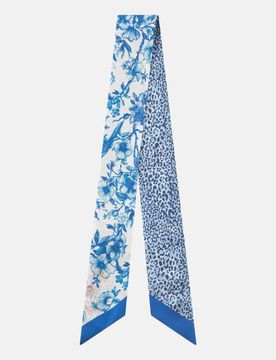 Schal mit Leo-Blumen Muster Blau