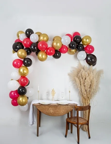 Ballonbogen Set Rot Schwarz Gold - ARTYFETES - FashionsVida